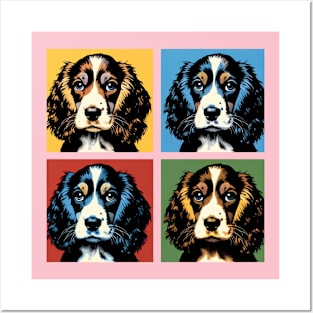 Pop Retro Spaniel Art Painting - Cute Puppy Posters and Art